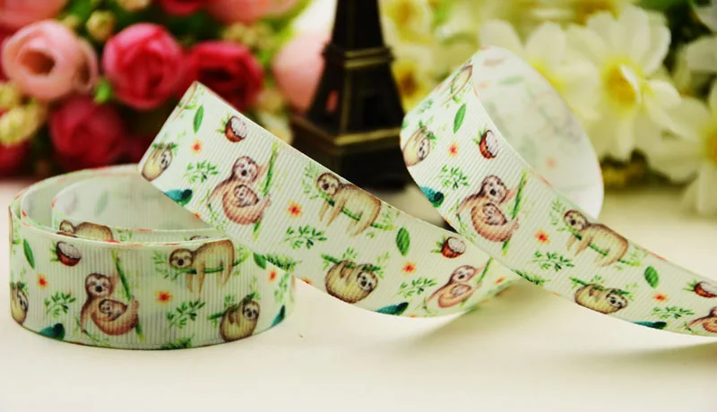 

22mm 25mm 38mm 75mm Folivora Cartoon printed Grosgrain Ribbon party decoration 10 Yards X-03808