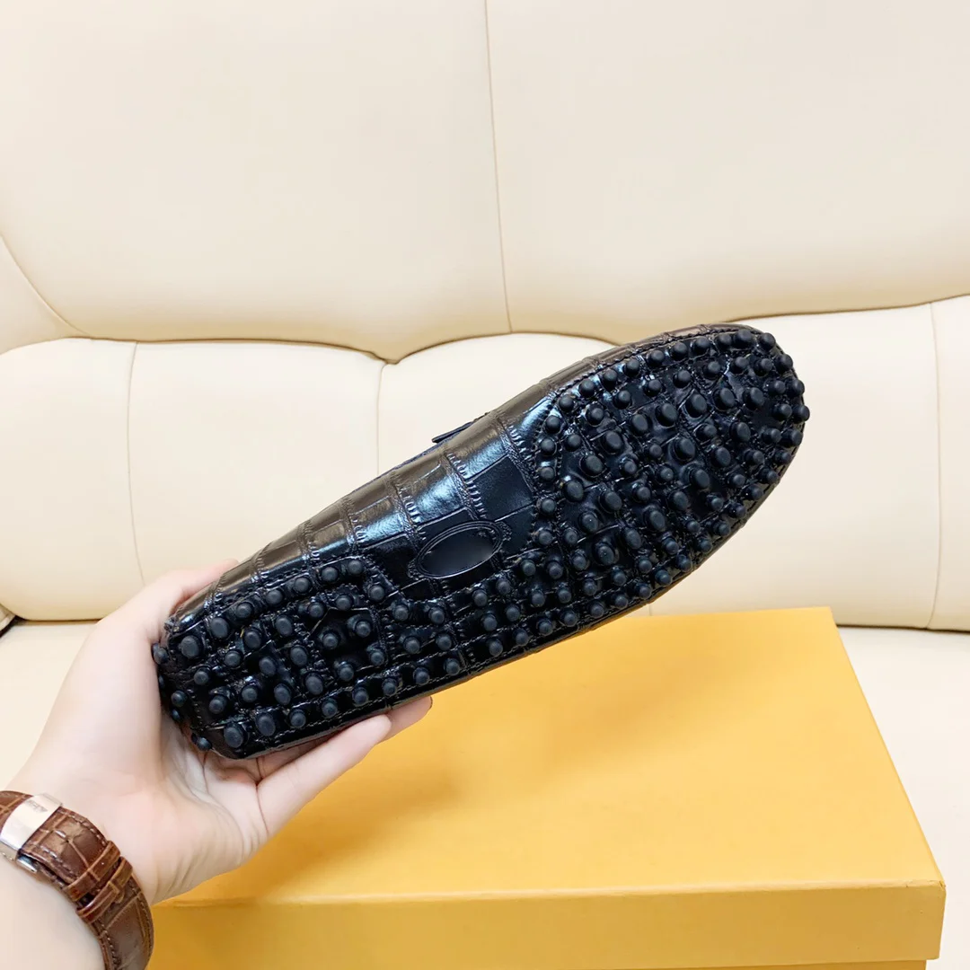 

High End Classic Men's Doudou Shoes, Leather Crocodile Pattern, Leather Soft