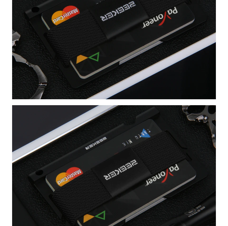 RFID Блокировка держатель кредитной карты металлический передний карман мужской короткий кошелек для Футляр для удостоверения личности визитница тонкий мешок для денег