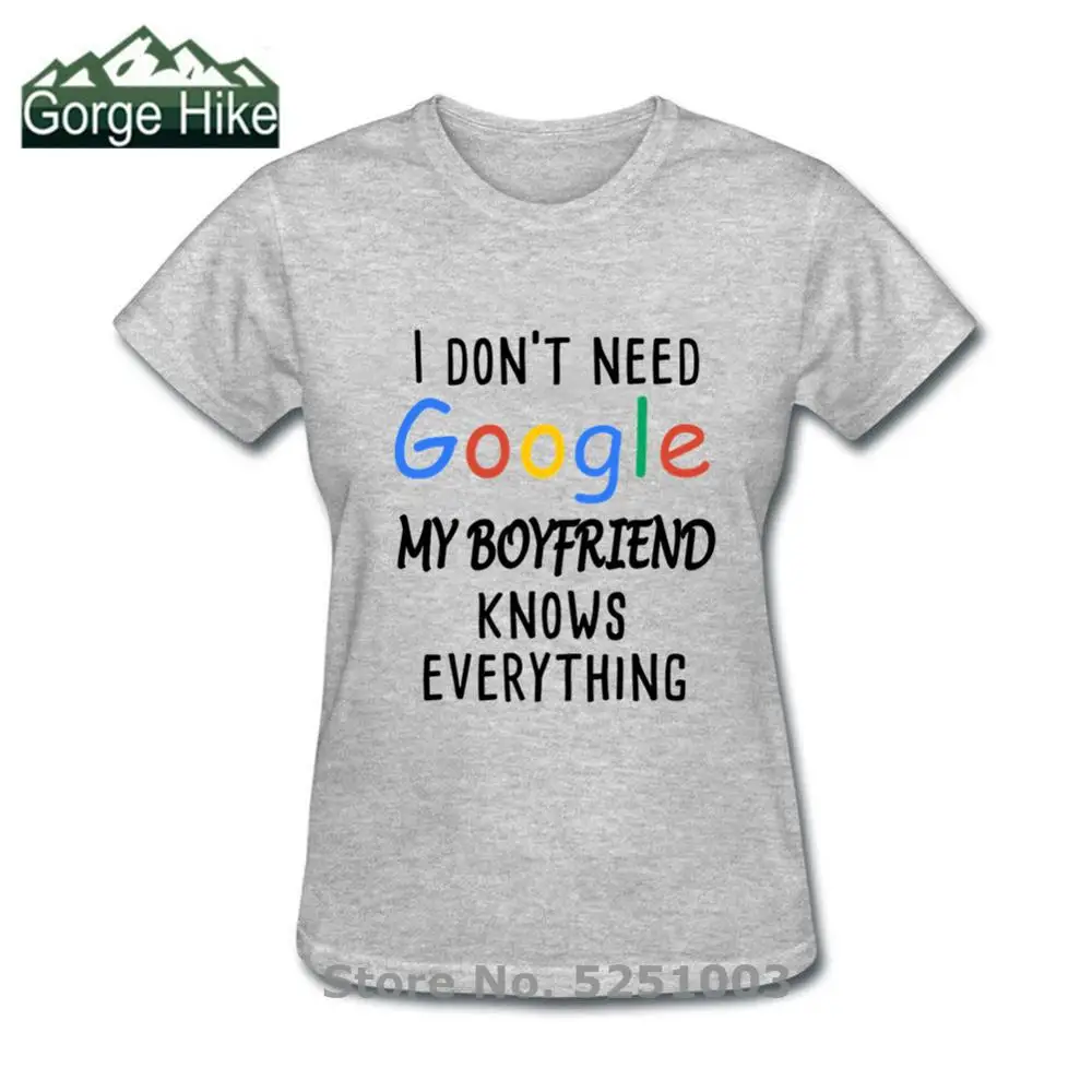 2020 забавная футболка из 100% хлопка женская с надписью I need not google my boy knows all