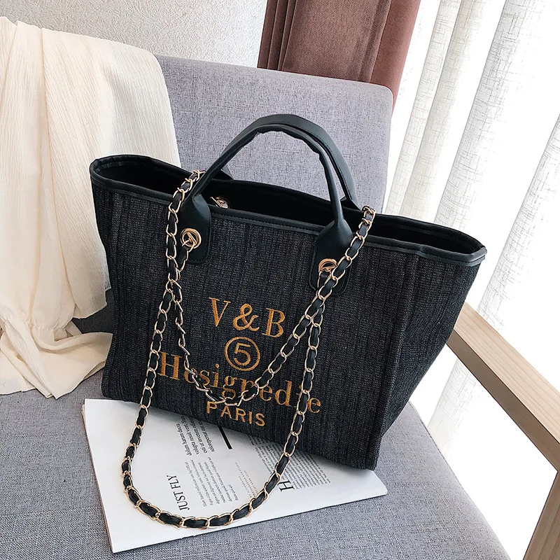 

Crossbody Bags For Women Shoulder Bags New Trend Luxury Tote Big Shopper Canvas Chains Vintage Fashion High Quality Handbags