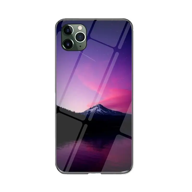 

FHNBLJ Sunset Snow Mountain Starry Sky Phone Case For iPhone 12 mini 12 PRO Max 11 pro XS MAX 8 7 6 6S Plus X XR cover