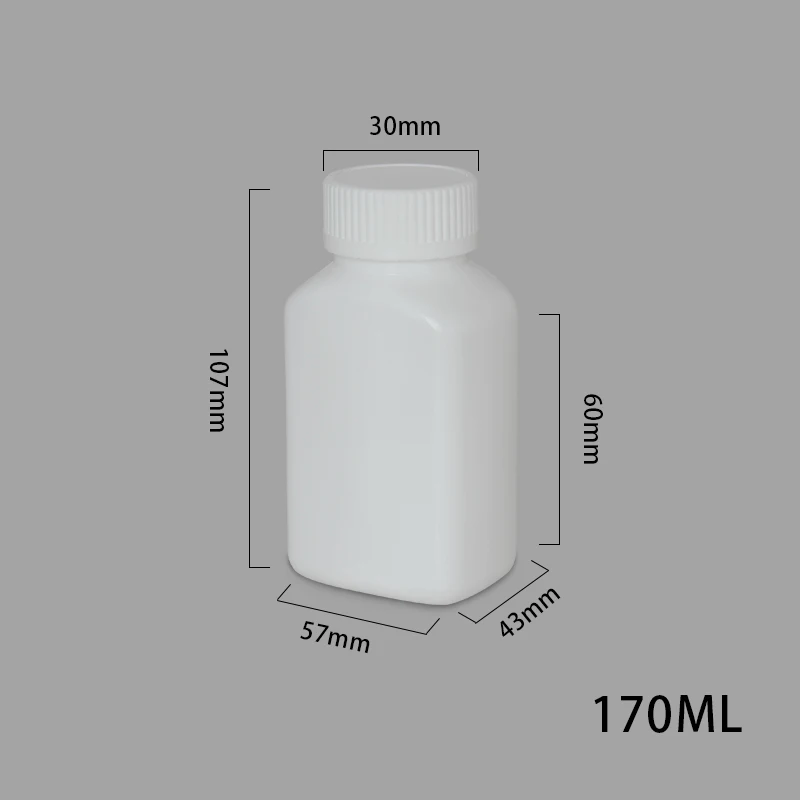 20 set of 170ML 20 шт пустая 150 мл бутылка для хранения лекарств белая круглая пластиковая упаковка банка капсулы/таблетки/твердый контейнер пищевой HDPE - Цвет: 20 set of 170ML