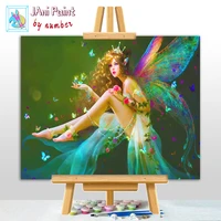 beautiful fairy fantasy picture painting by numbers anime colouring zero basis handpainted oil painting unique gift home decor