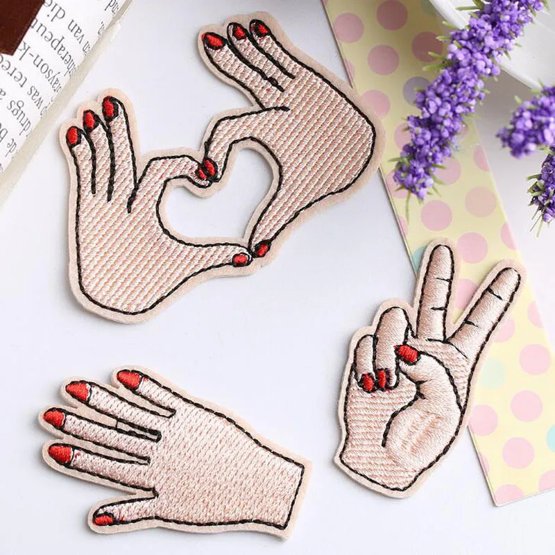 2 шт. модные тканевые нашивки с вышивкой вышитые значки жесты молитвы одежда