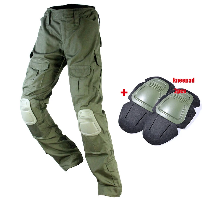 Army green H Тактические камуфляжные штаны для мужчин, Военные боевые Пейнтбольные брюки карго, армейские солдатские спецназ поезд, мульти карманные камуфляжные форменные брюки - Цвет: Army green H