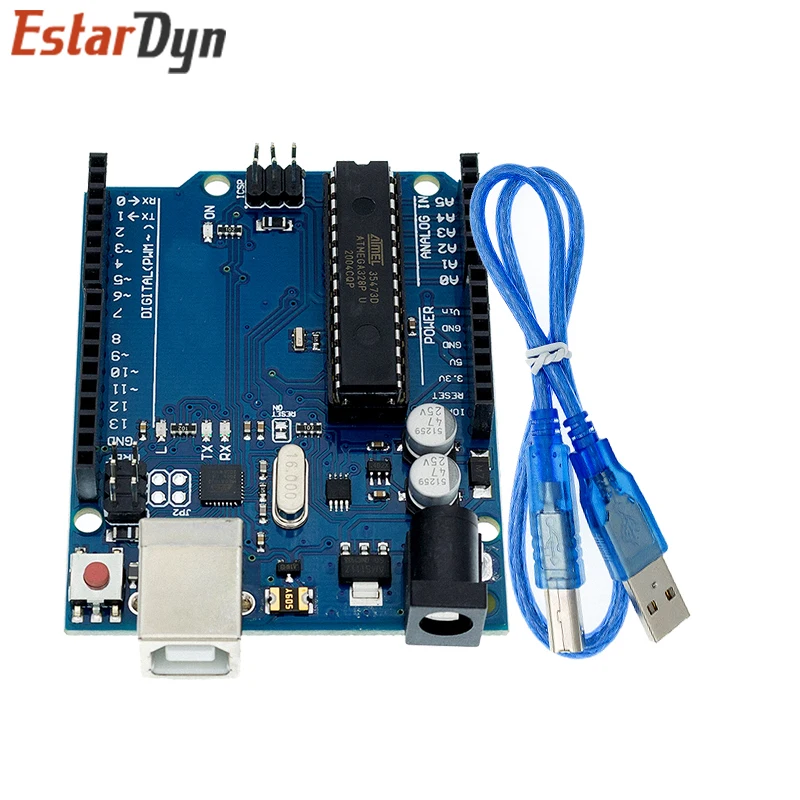 Макетная плата UNO R3 ATMEGA328P ATMEGA16U2 с USB-кабелем стартовый набор для самостоятельной