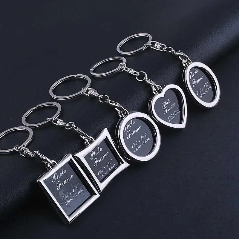 

Creative Heart-shaped Square Mini Photo Frame Keychain Key Ring Fashion Ornament