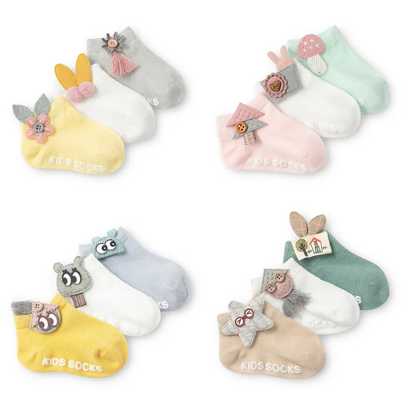 

3 Pair / Lot Baby Socks Cute Cartoon Socks Newborn Infants Boat Socks Antislip Socks Accessories Decorative Socks