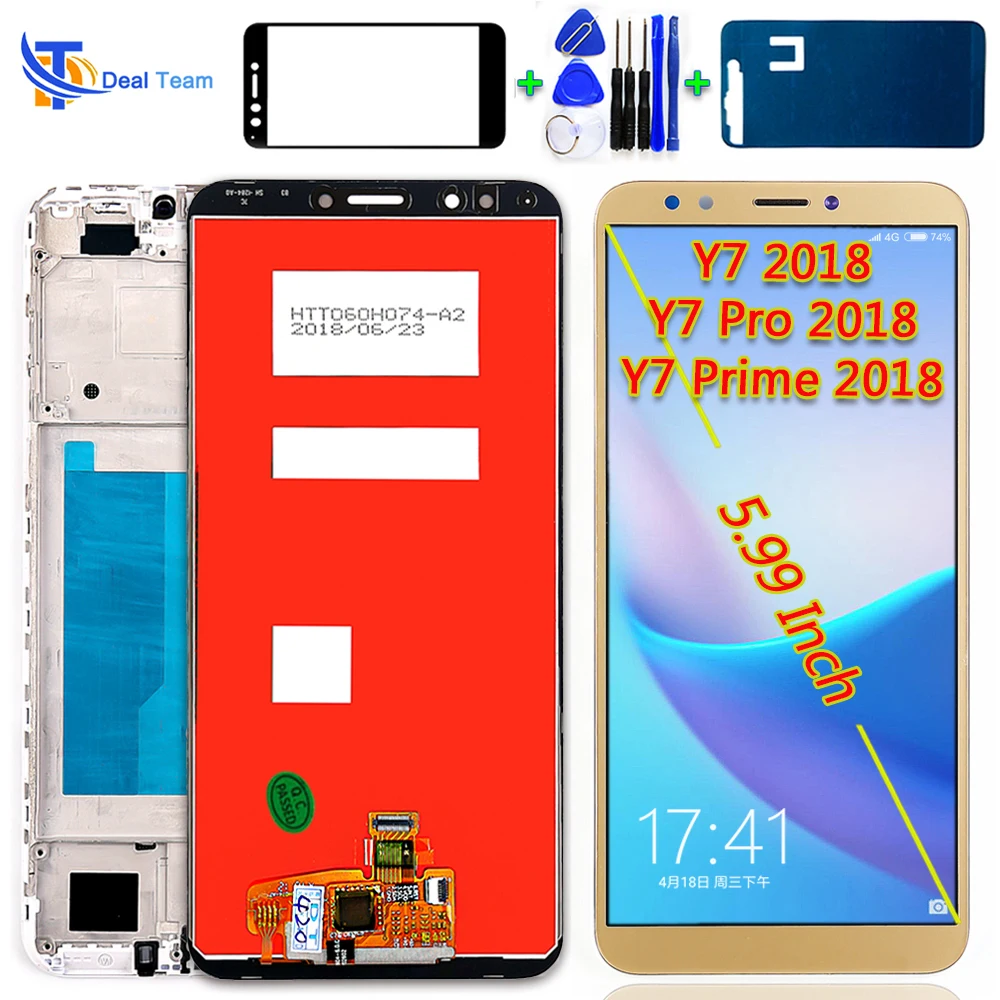 ЖК дисплей 5 99 дюйма для Huawei Y7 2018 / Pro Prime 1440*720 сенсорный экран дигитайзер в сборе