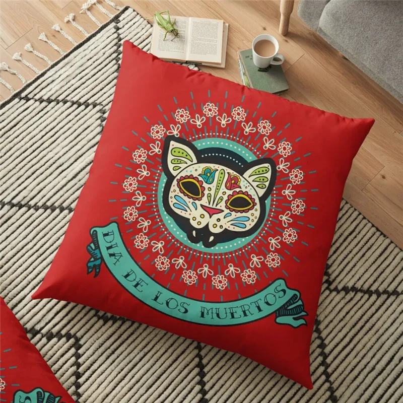 

Наволочка для подушки с забавным принтом мертвой кошки, 45*45 см