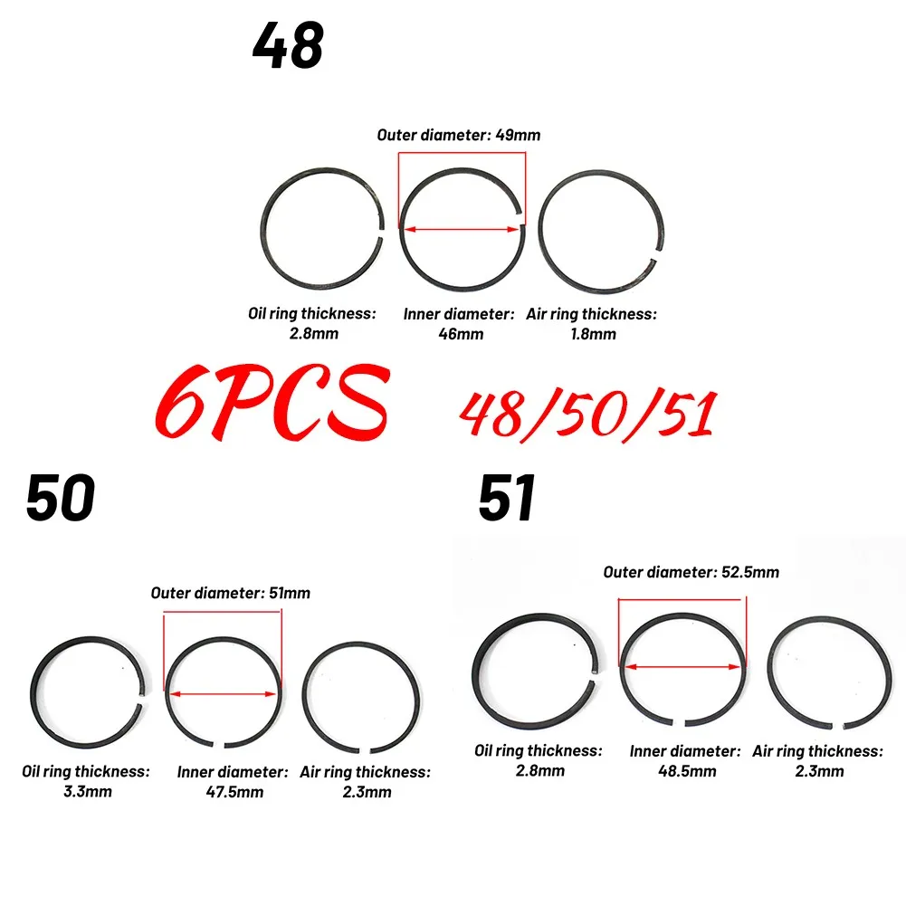 

49 50 51 Piston Ring Air Compressor Air Pump Metal Oil Ring Replacement