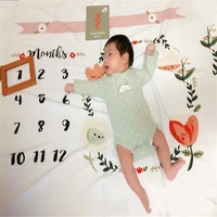 cartoon pattern infant baby milestone photo props background blankets play mats baby bedding clothing infant commemorate rug