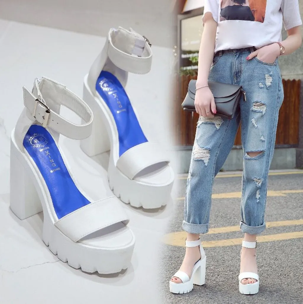 Женская обувь Открытые Босоножки с открытым носком На платформе толстом каблуке