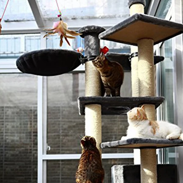 

Cats Bouncy Rod with Bell and Feathers 36in - Playing Toys for Cats