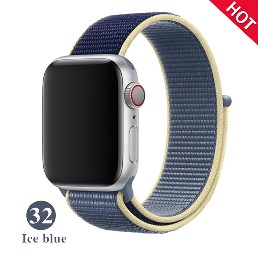 Ice blue Ремешок для Apple Watch серии 5 4 iwatch 42 мм 38 мм 44 мм 40 мм correa Apple Watch ремешок 321 аксессуары для умных часов браслет - Цвет ремешка: Ice blue