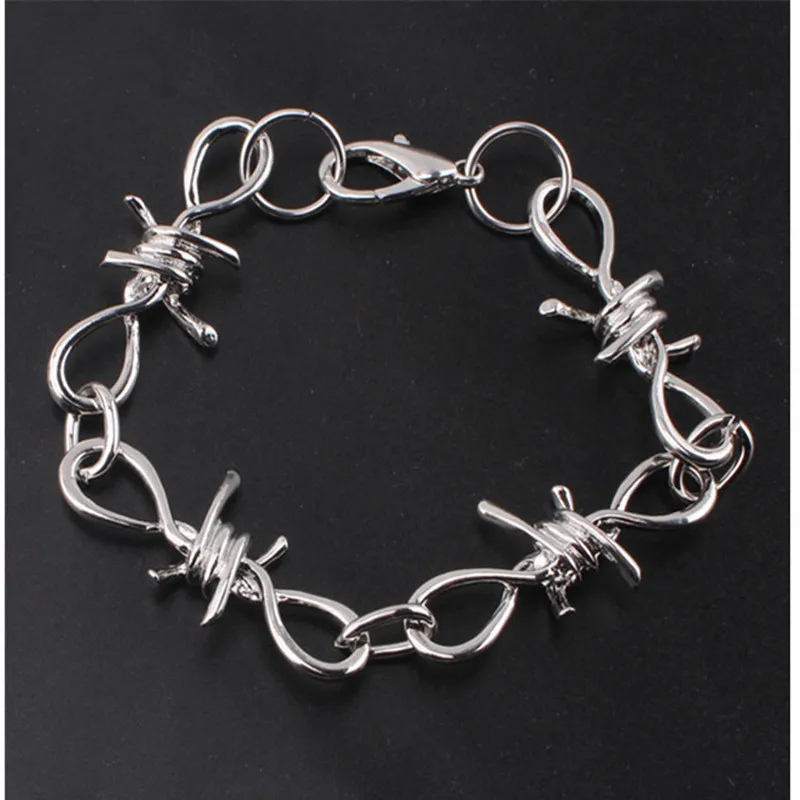 

Wire Brambles Iron Unisex Choker Necklace Women Hip-hop Gothic Punk Style Barbed Wire Little Thorns Chain Choker Gifts