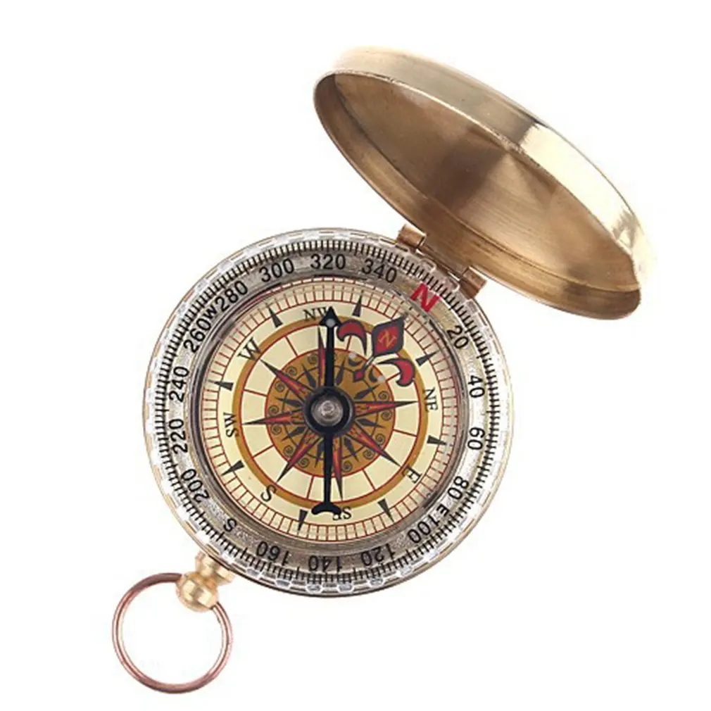 

High Quality Compass New Outdoor Tools Camping Climbing Portable Pocket Brass Gold Copper Compass Navigation