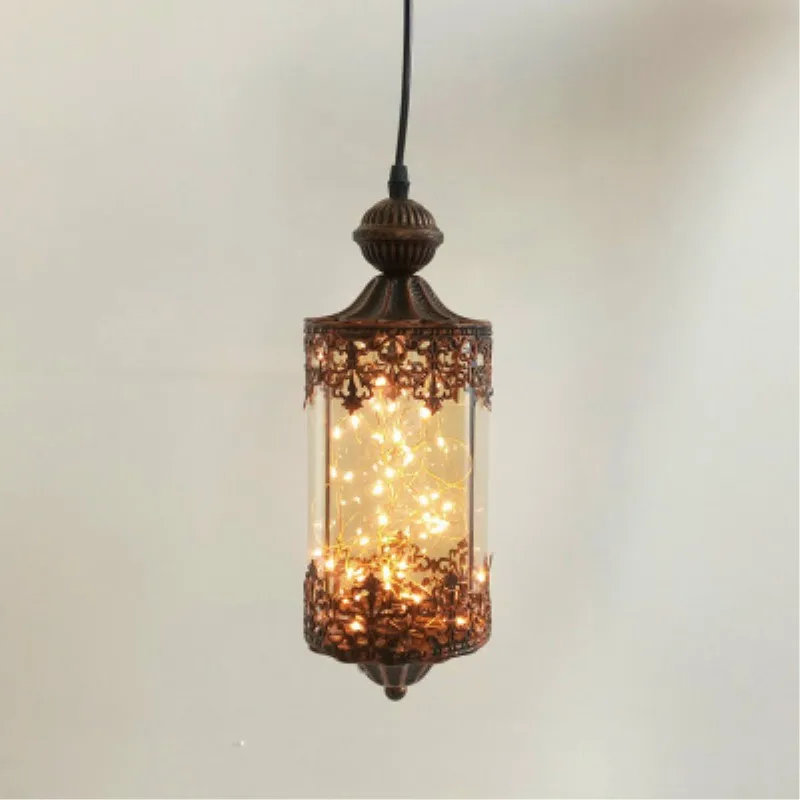 

American Country Retro Loft Concise Style Glass Pendant Lamp Retro Loft Cafe Restaurant Decoration Light Free Shipping