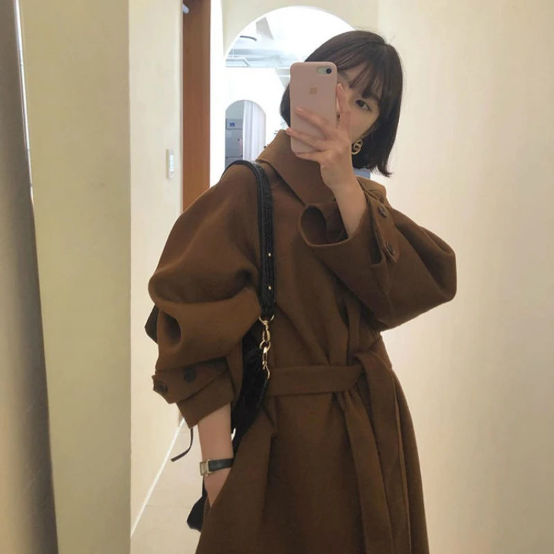 

Корейские зимние 2020 Новый вручную шнуровка Пояс черного цвета длиной до пола размера плюс свободная женская обувь высокого класса Двусторо...