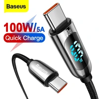 baseus 100w usb type c to usbc pd cable for xiaomi samsung fast charger usb c cable for macbook ipad pro tablet laptop wire cord