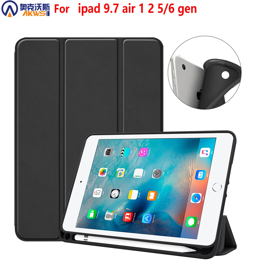 Чехол для планшета для ipad 9,7, силиконовый чехол для ipad 9,7, чехол из ТПУ с держателем для карандашей