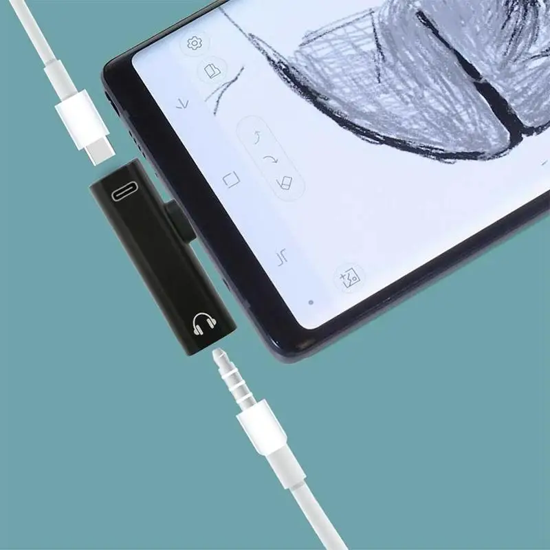 Аудиоадаптер USB Type-C для разъема 2 в 1 C-To 3 5 мм конвертер зарядки наушников