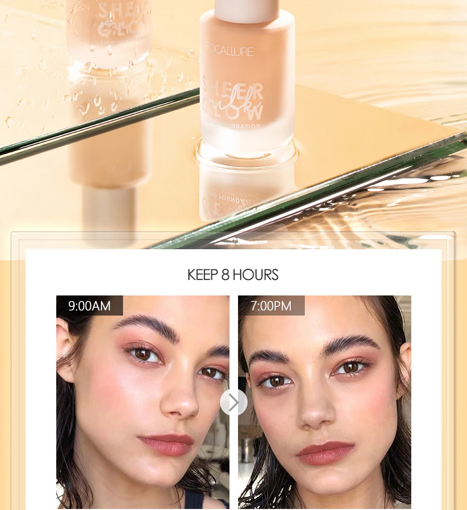 FOCALLURE основа для лица, Жидкая основа, крем, увлажняющий, полное покрытие, консилер, контроль жирности, легко носить, мягкое, натуральное лицо