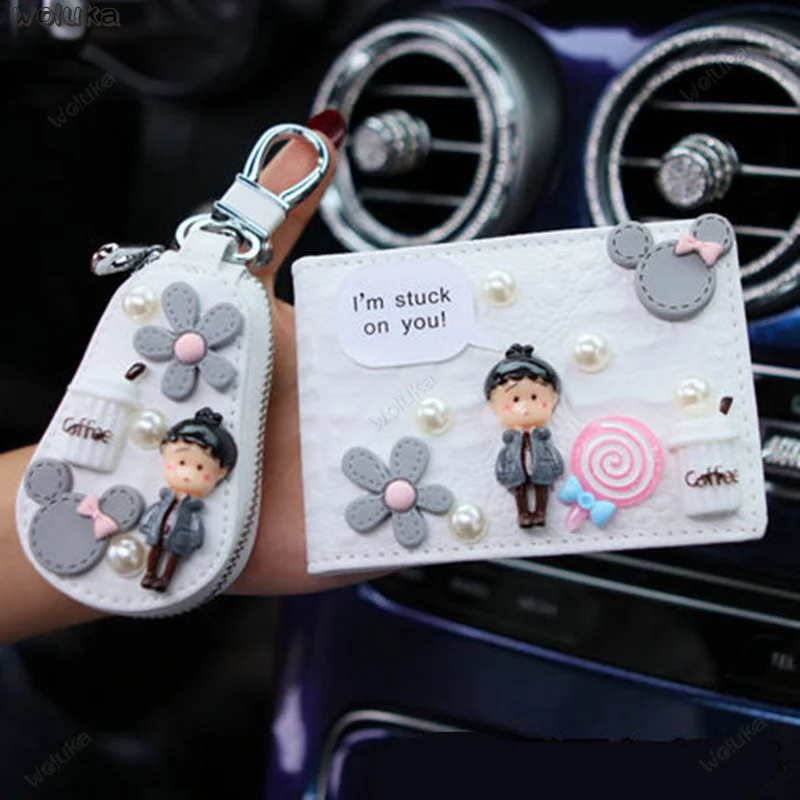 Car supplies cartoon car key bag set universal driver's license card wallet with different colors CD50 Q04 | Автомобили и