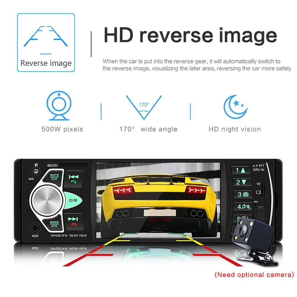 Авторадио 4022D 4 1 &quot1 Din автомобильное радио аудио стерео USB AUX FM-плеер станция с