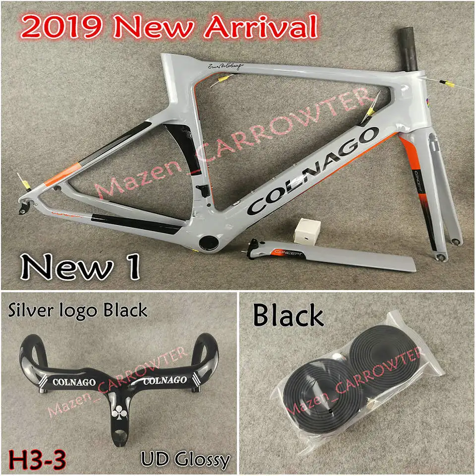 Package 5 UD глянцевый NJGO серый оранжевый Colnago концепция карбоновые шоссейные рамы+ руль+ седло+ бутылки клетки 50 мм карбоновые колеса Novatec A271 ступицы - Цвет: Package 5