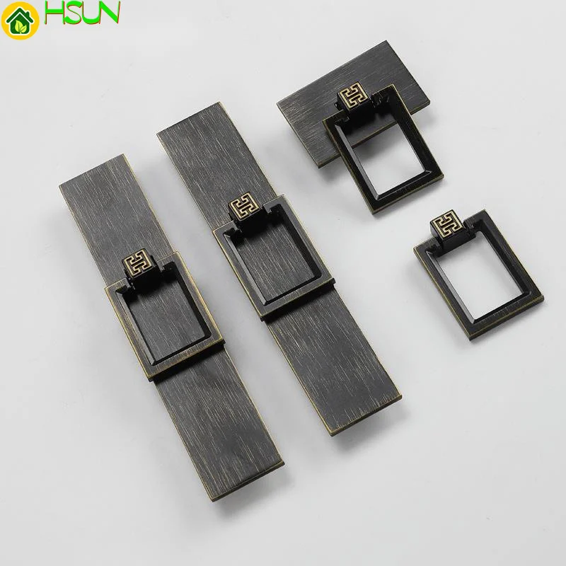 

New Chinese single hole zinc alloy handle wardrobe door handle bookcase drawer European black handle