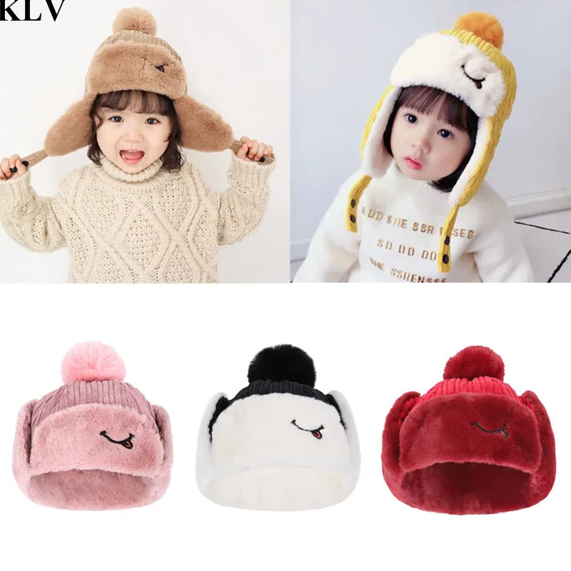 KLV 2019 New Winter Baby Child Hat Kids Boys&ampGirls Beanies Cute Russian Thicken Warm Caps Age for 0-3 Years Old Ushanka | Детская