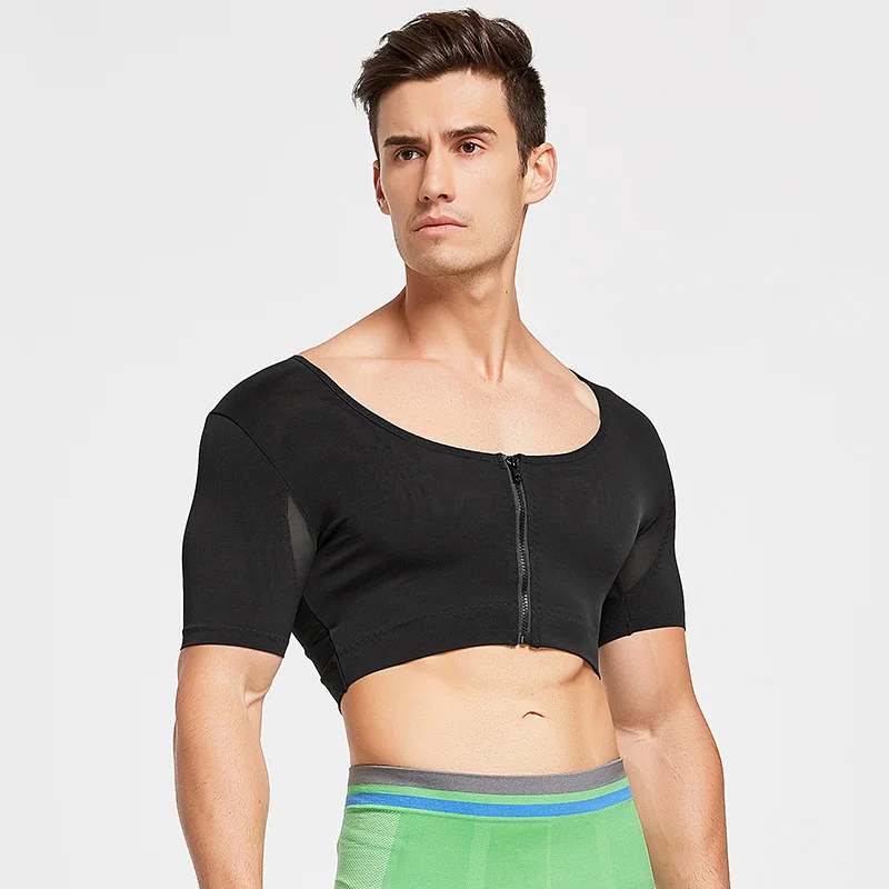 Мужской боди на молнии корсет жилет тело обтягивающий закрывающий грудь