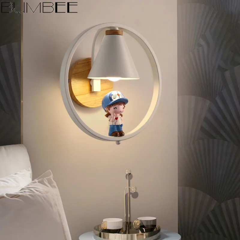 Теплый и романтический мультяшный настенный светильник для девочек мальчиков