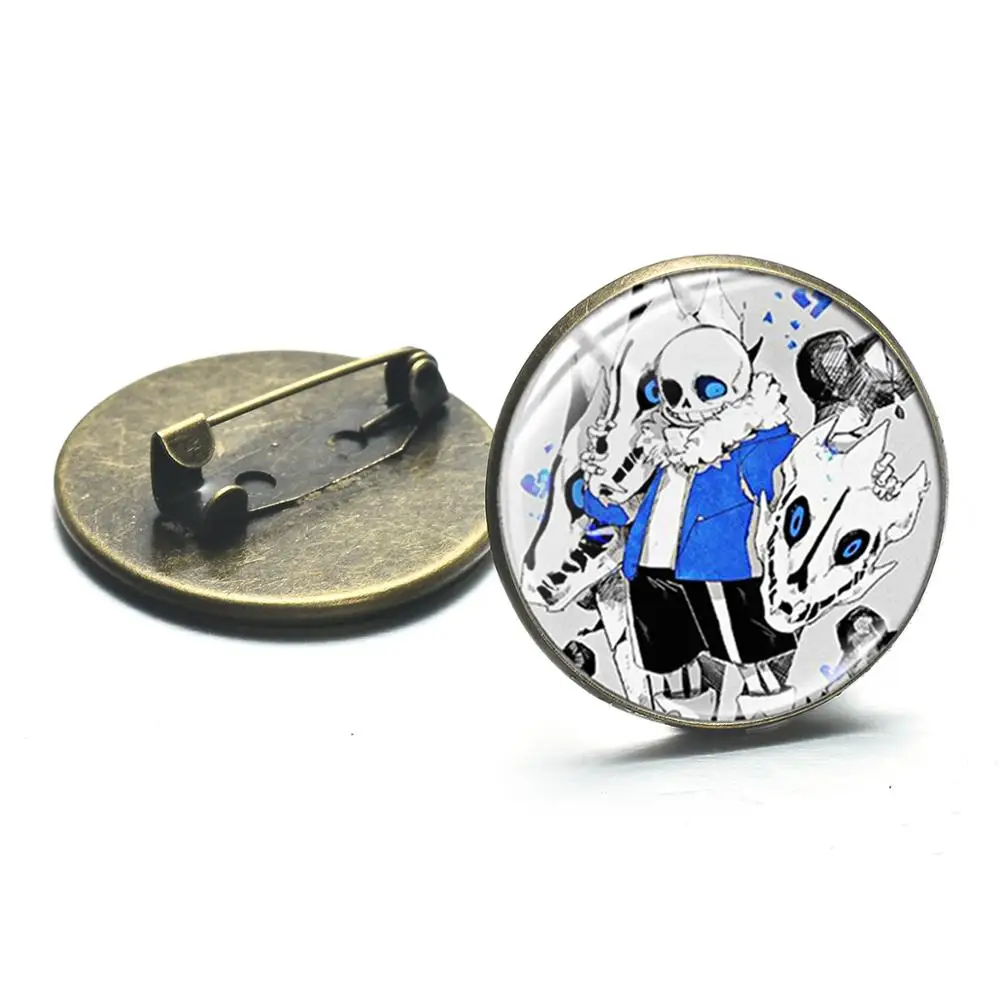 Аниме игра Undertale круглые Броши Санс Папирус фриск мультфильм Забавный узор