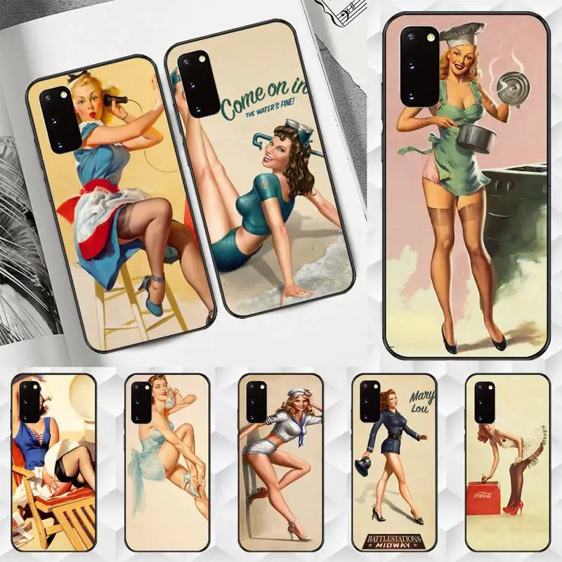 

Pin Up Girl Phone Case TPU for Samsung Galaxy J2 J4 J5 J6 J7 J8 Note 5 7 8 9 10 20 2018 soft cover coque