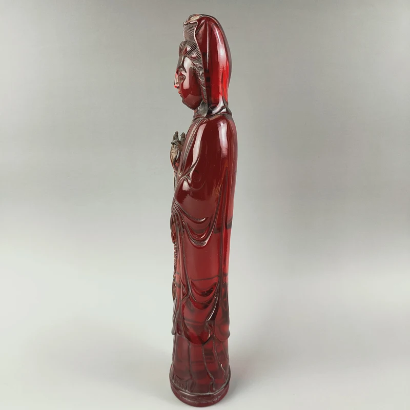 Exquisite Chinese Featured Craft Home Decoration Auspicious Amber Resin Guan yin Statue Kwan Sculpture | Дом и сад