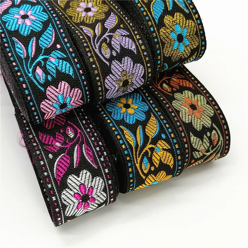 3 ярда винтажная Цветочная Этническая вышивка кружевная лента в стиле бохо