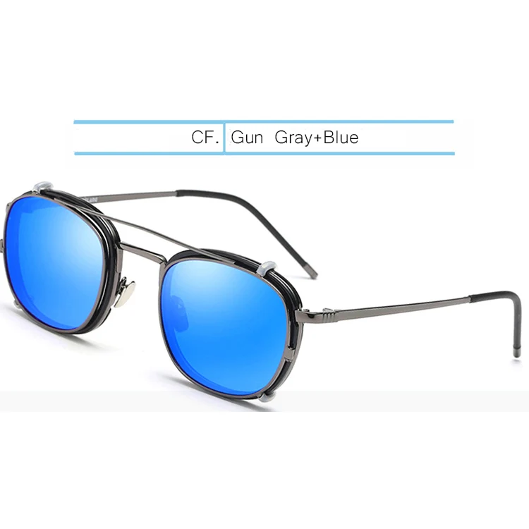 CF Gun Gray Blue IVSTA поляризованные солнцезащитные очки для мужчин, прикрепляемые очки для женщин, сменные стёкла, солнцезащитные очки для зрения, рецептурные оптические оправы - Цвет линз: CF Gun Gray Blue