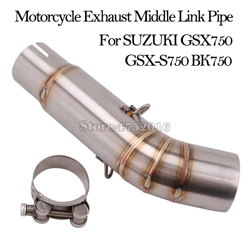 

Slip On For SUZUKI GSX750 GSX S GSX-S 750 BK750 Motorcycle Exhaust Modified Middle Link Pipe Escape Moto Connection Tube Muffler