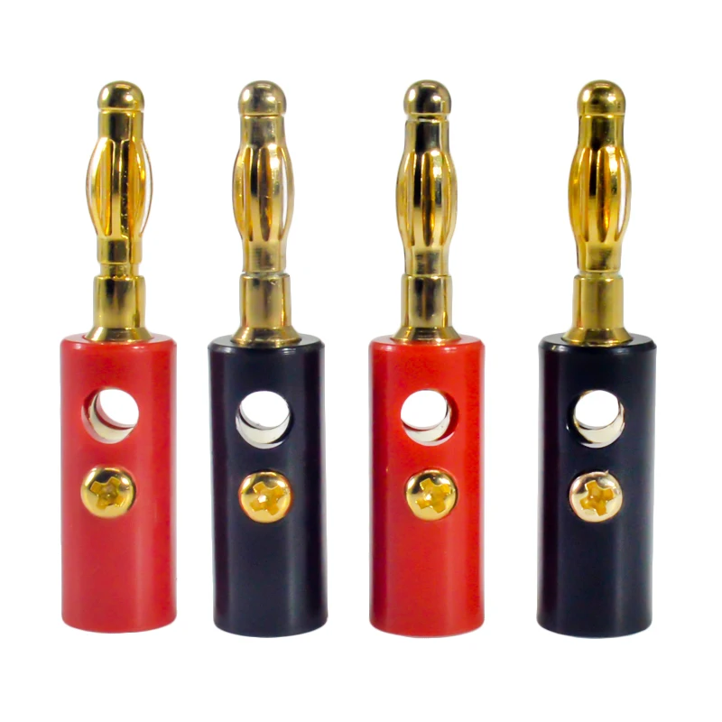 HiFi-разъемы для динамиков банановые заглушки латунь + Позолоченные разъемы