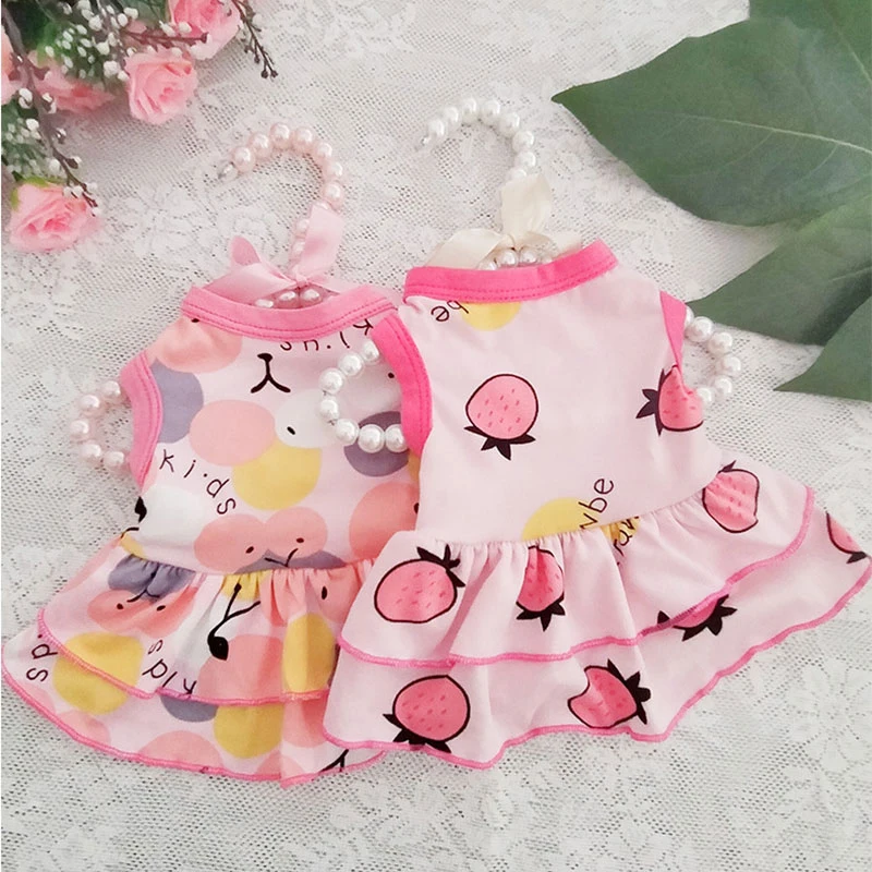 

Spring Summer Mini Dogs Skirt Comfortable Stretch Close-fitting Dog Princess Dress Cute Printed Dogs Clothes Wholesale