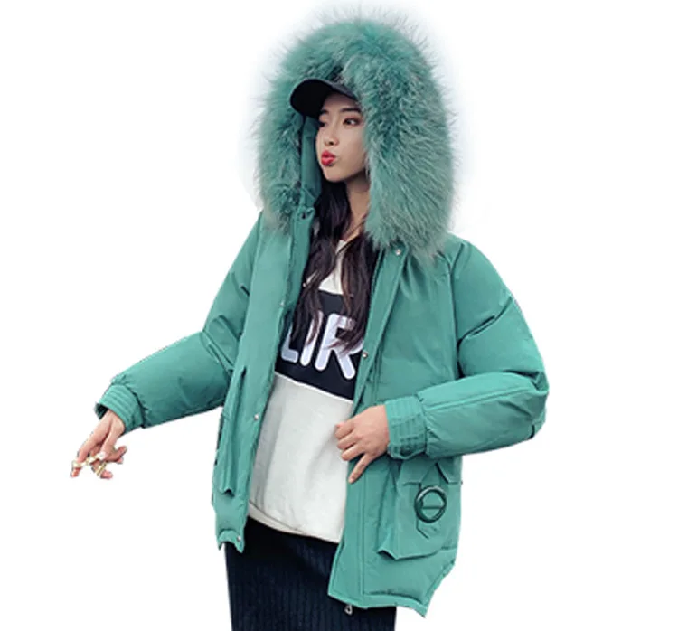 Новая зимняя куртка с воротником из искусственного меха для женщин короткая