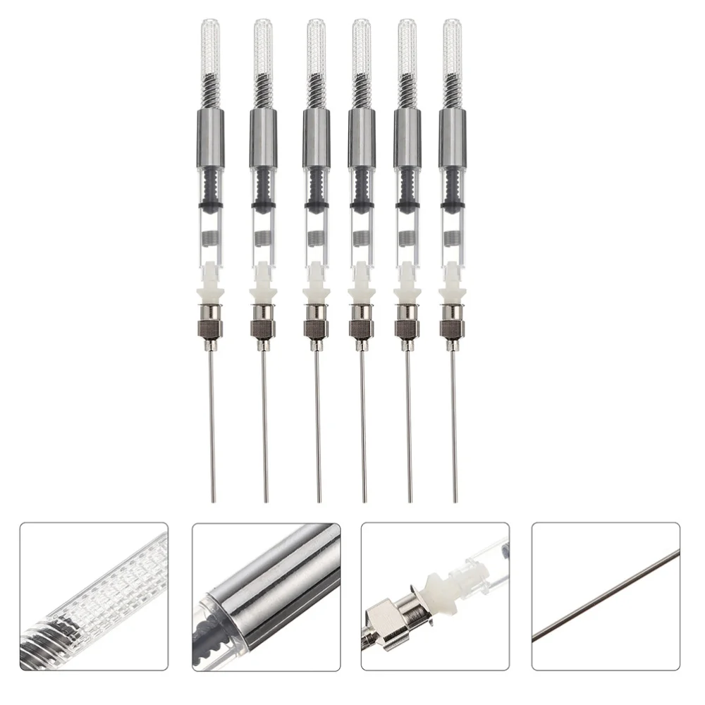 

6Pcs Fountain Pen Ink Syringe Filler Needle Tip Student Pen Refill Ink Tools