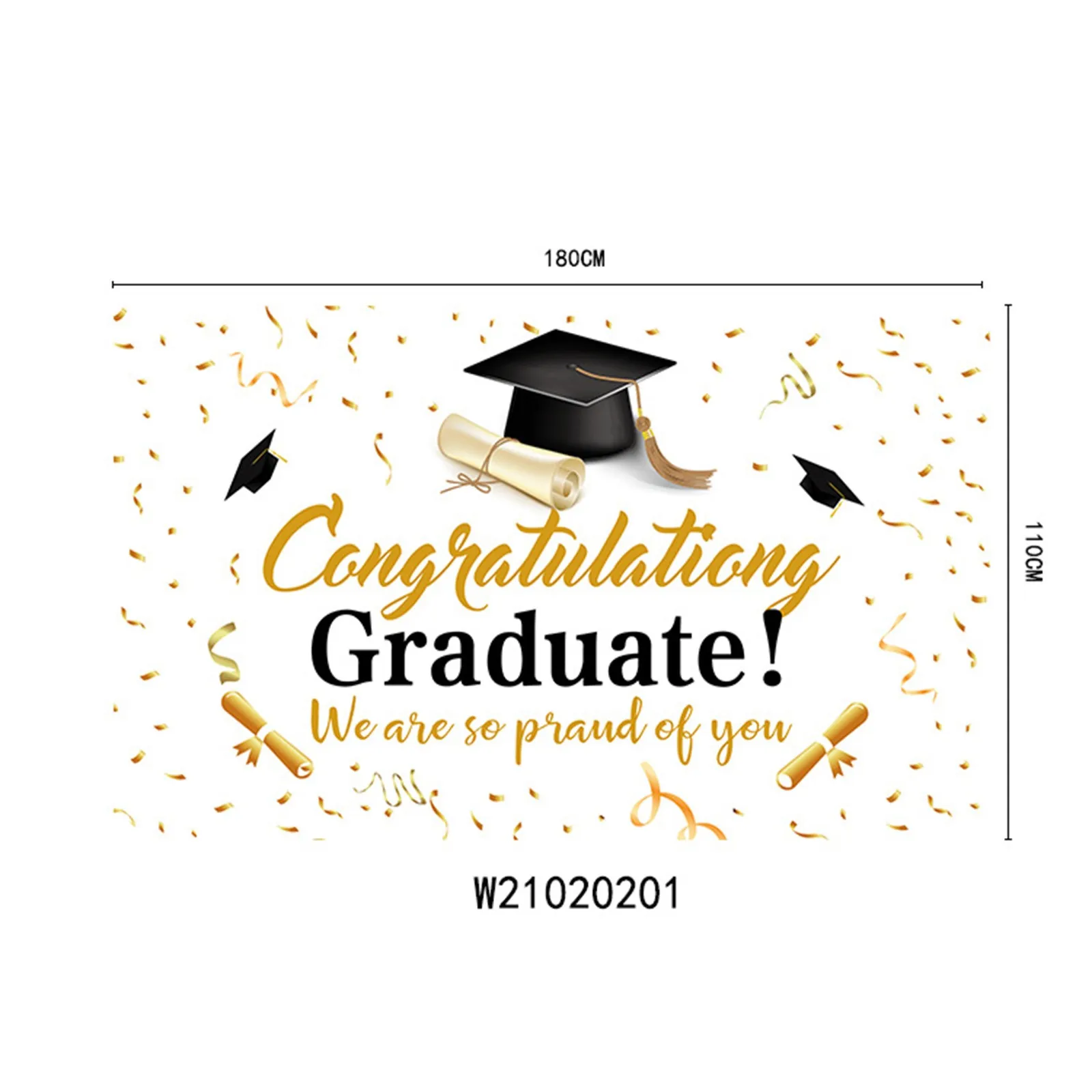 

Graduation Party Banner Latest Selfie Background Cloth Bachelor Cap Party Decorations Graduation Decorations 2021 Black and Gold