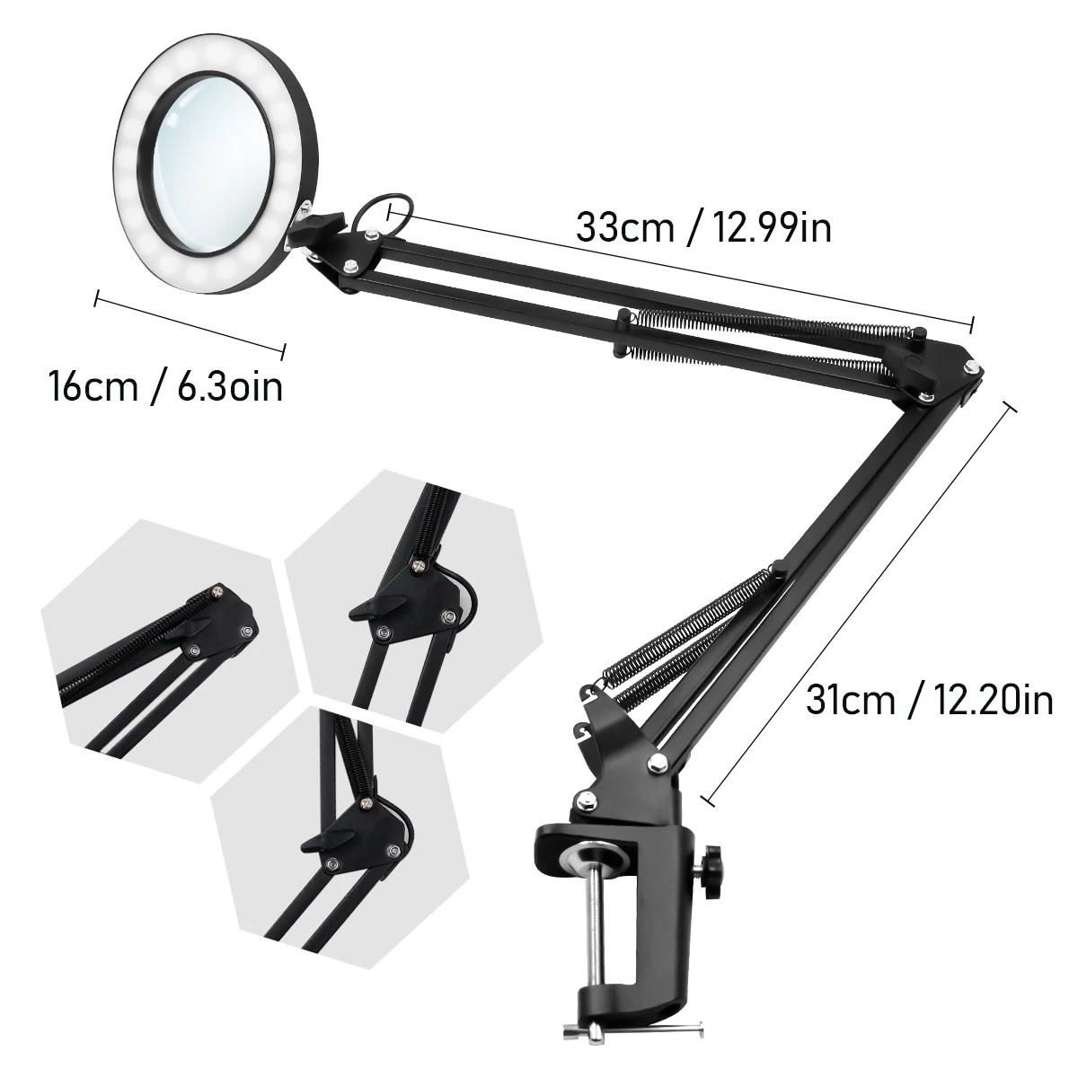 Светодиодный светильник с лупой металлический поворотный кронштейн лампа лупа