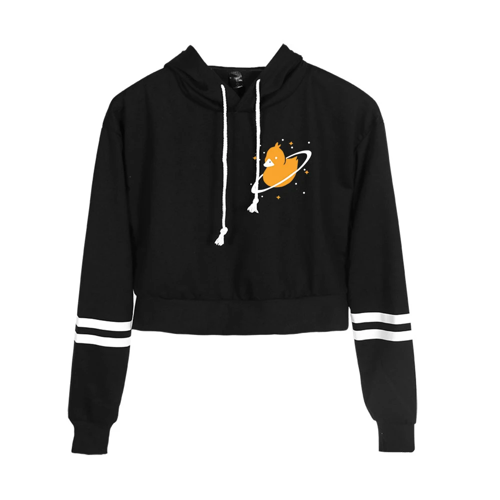 

Женская Повседневная Толстовка Quackity Merch, свободная толстовка в стиле хип-хоп с капюшоном, короткая спортивная одежда в стиле Харадзюку, толстовка, топы