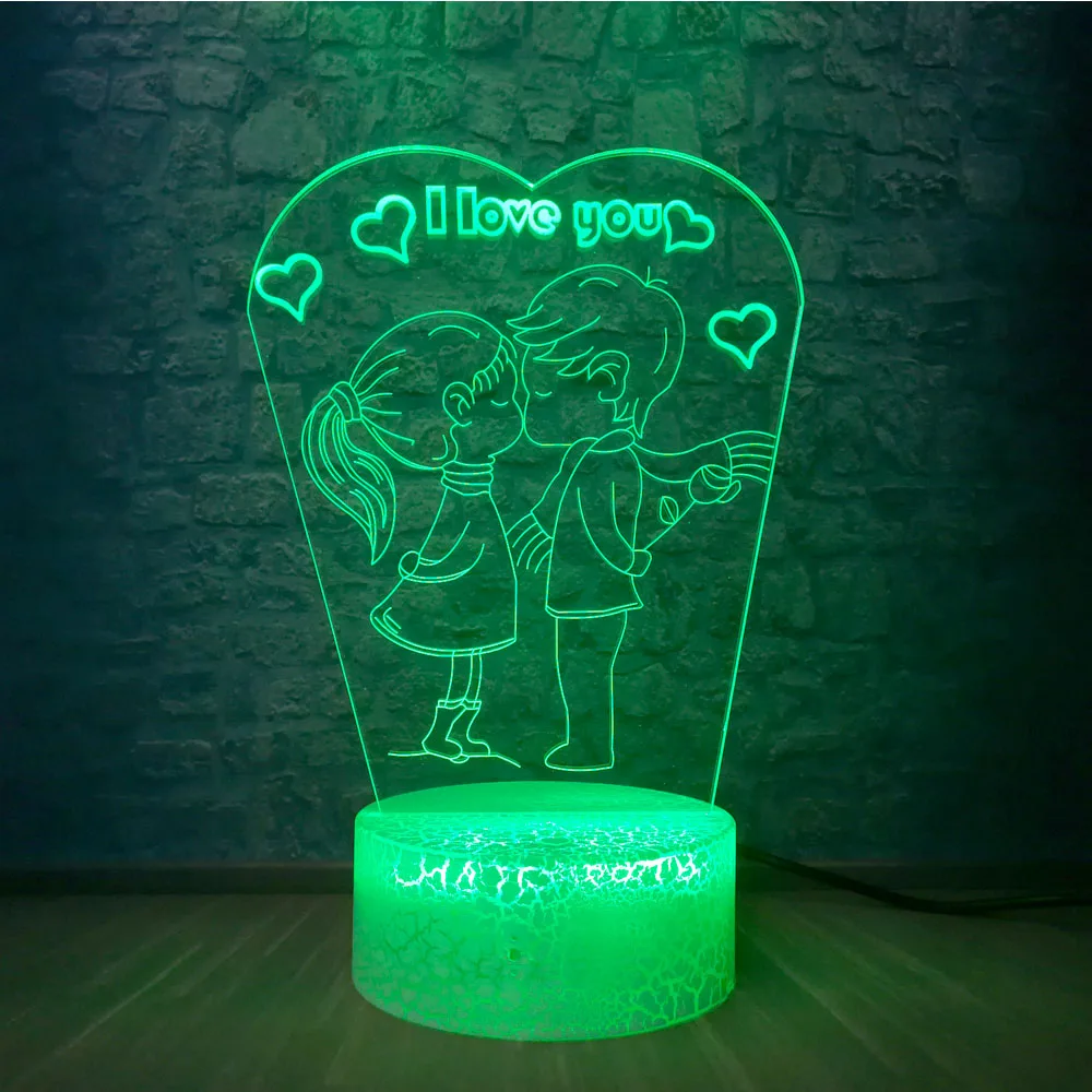Одежда для мальчиков и девочек поцелуй светодиодный Ночной светильник