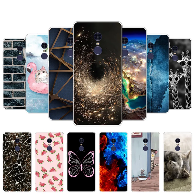 Для Funda Xiaomi Redmi Note 4 TPU мобильный телефон с цветком собака задняя крышка прозрачные